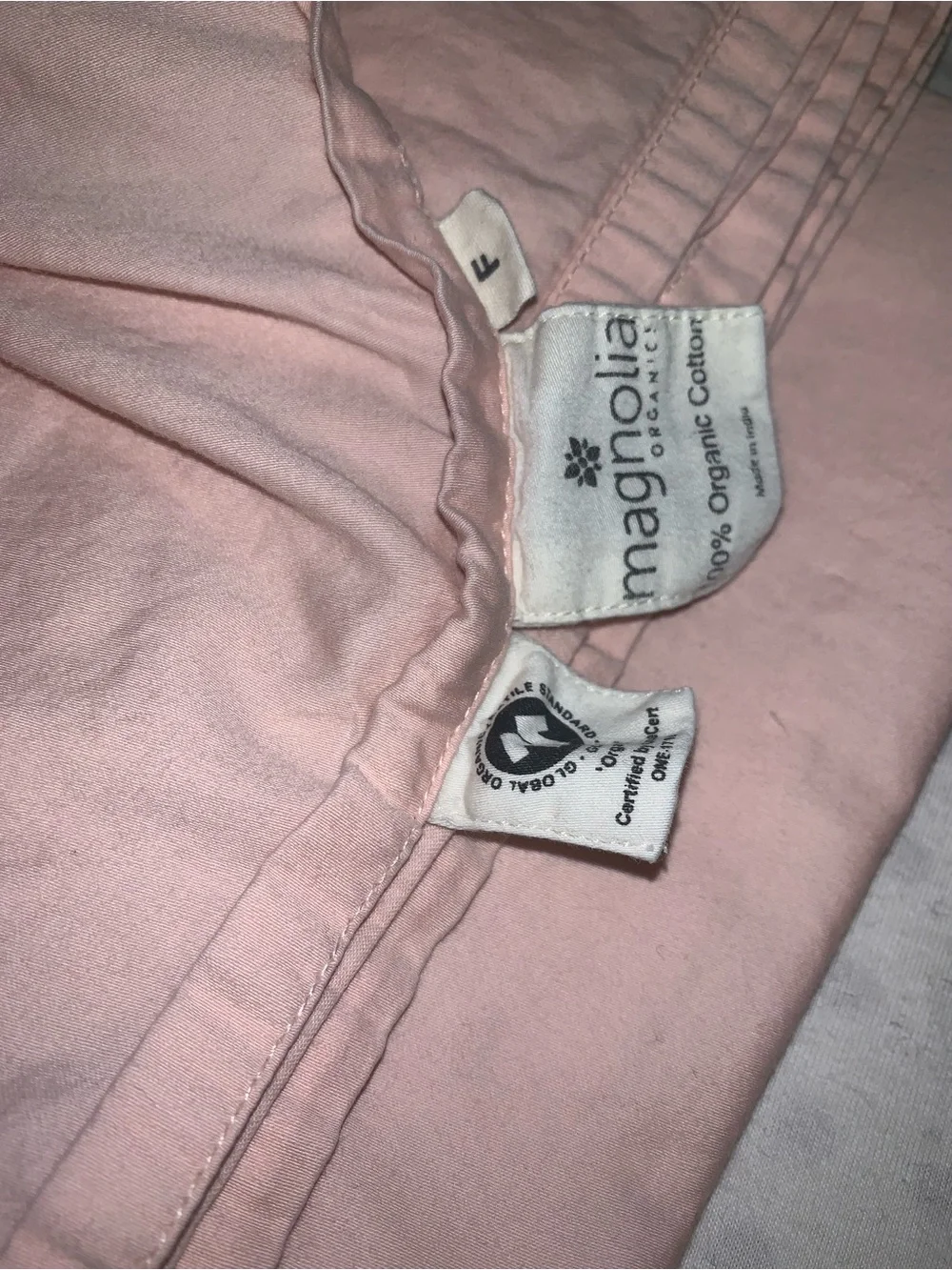 Magnolia Pale Pink Blush Organic Cotton Sheet